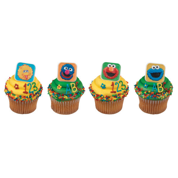 A Birthday Place - Cake Toppers - Sesame Street® Blocks Cupcake Rings