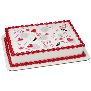 Heart Geometry Edible Cake Topper Image