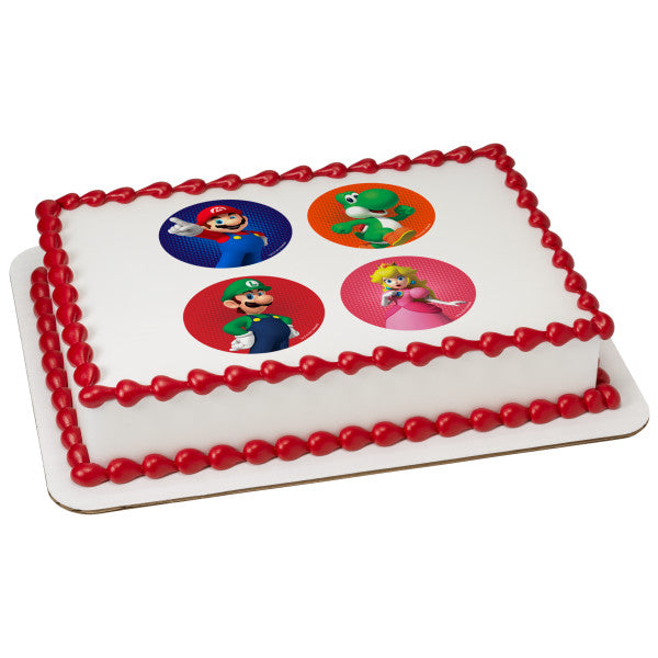 Super Mario™ Power Play Edible Cake Topper Image