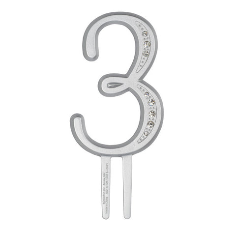 A Birthday Place - Cake Toppers - 3.5" 3 Diamond Number Monogram