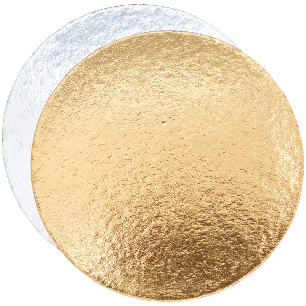 Cake Board Card 6" Round Gold and Silver Reversible