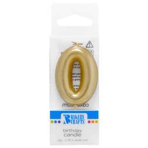 0 Mini Gold Numeral Candles