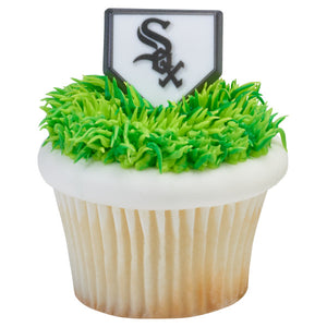 MLB® Home Plate Team Logo Cupcake Rings - Chicago White Sox (12 pieces)