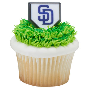 MLB® Home Plate Team Logo Cupcake Rings - San Diego Padres (12 pieces)