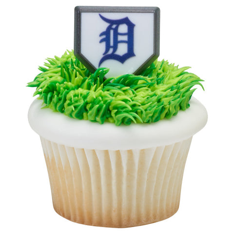 MLB® Home Plate Team Logo Cupcake Rings - Detroit Tigers (12 pieces)