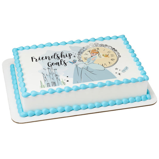 Disney Princess Cinderella Friendship Goals Edible Cake Topper Image