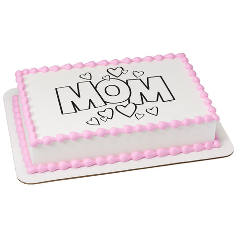 Paintable Mom Edible Cake Topper Image