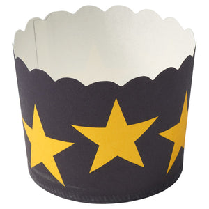 Black with Gold Stars Baking Cups