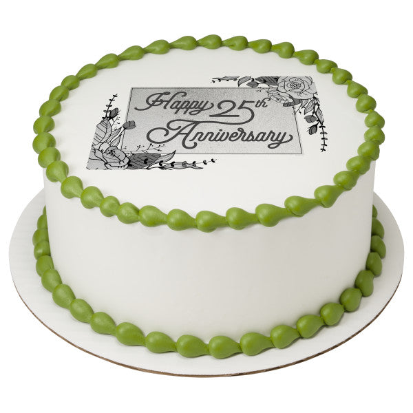 25th Anniversary Edible Cake Topper Image