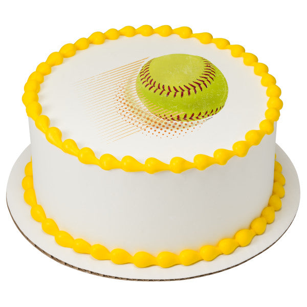 Softball Edible Cake Topper Image