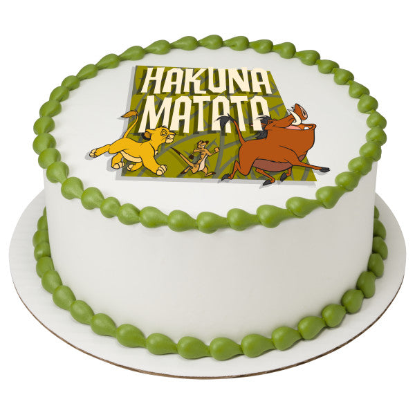 The Lion King Hakuna Matata Edible Cake Topper Image
