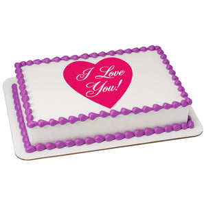 A Birthday Place - Cake Toppers - I Love You Valentine Edible Cake Topper Image