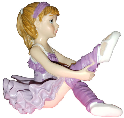 3" Porcelain Ballerina - Purple Dress