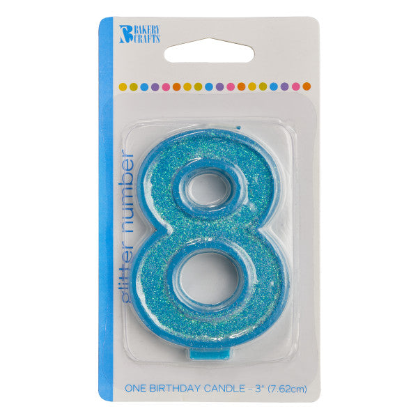 8 Glitter Numeral Candle