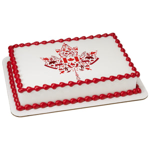 Canadian Maple Leaf Edible Cake Topper Image