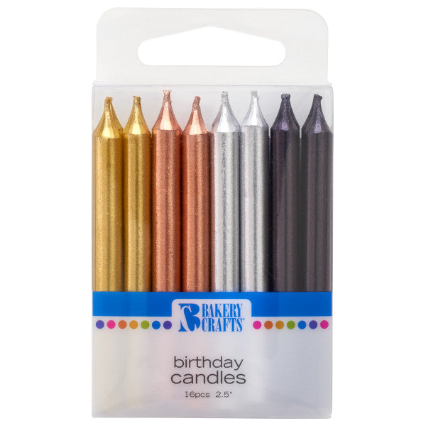Metallic Smooth Assortment Smooth & Spiral Candles