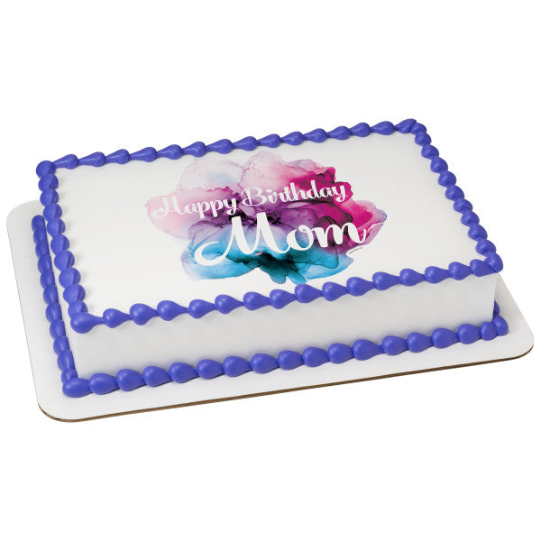 Abstract Watercolor Edible Cake Topper Image