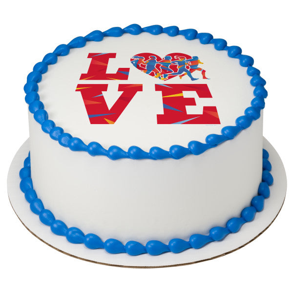 Track Love Edible Cake Topper Image