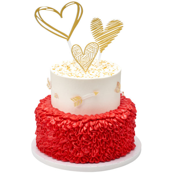 Gold Hearts Cake Kit