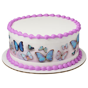 Abstract Butterflies Edible Cake Topper Image Strips