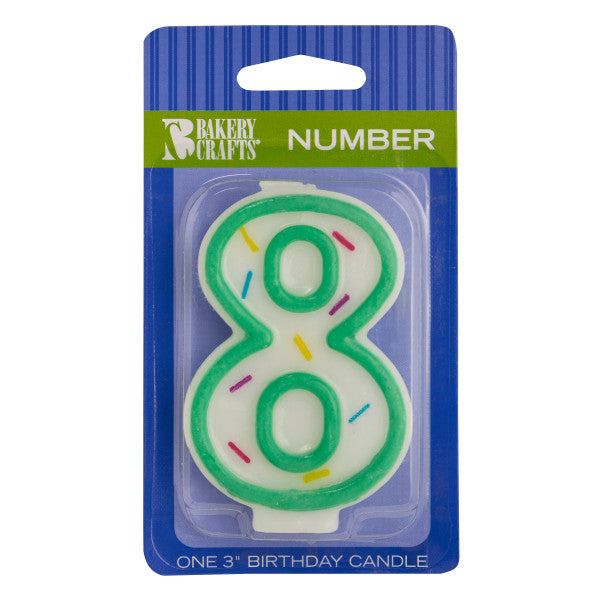 A Birthday Place - Cake Toppers - Numeral "8" Sprinkle Candles
