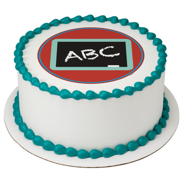 ABC Blackboard Edible Cake Topper Image