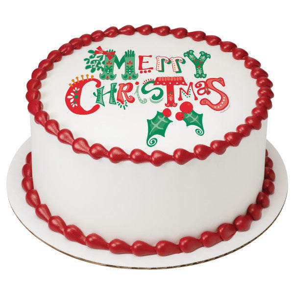 Merrymaking Merry Christmas Edible Cake Topper Image