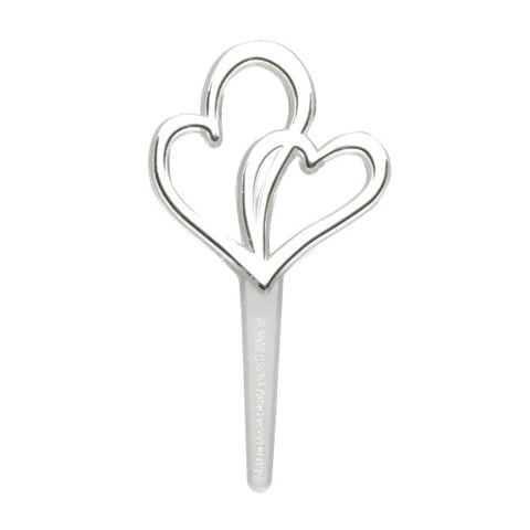 A Birthday Place - Cake Toppers - Silver Double Hearts DecoPics®