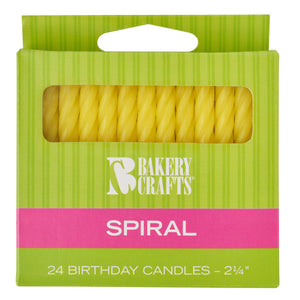 A Birthday Place - Cake Toppers - 36 Yellow Spiral Candles