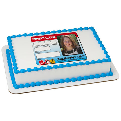 A Birthday Place - Cake Toppers - Driver License Edible Cake Topper Frame
