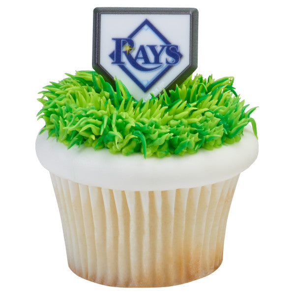 MLB® Home Plate Team Logo Cupcake Rings - Tampa Bay Rays (12 pieces)