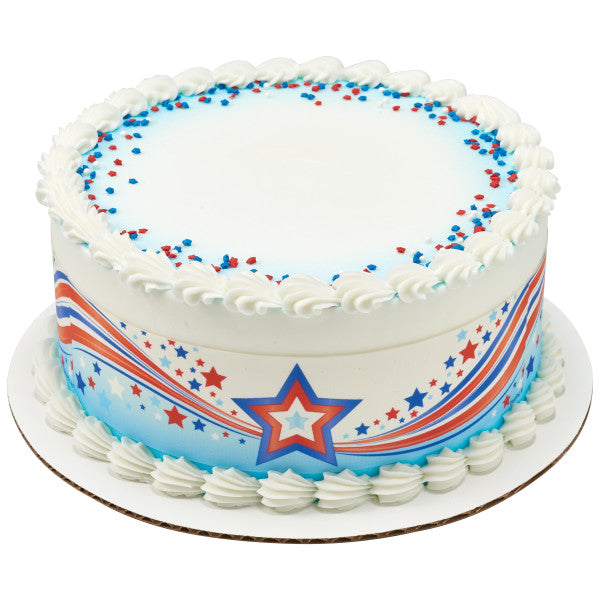 Patriotic Stars Edible Cake Topper Image Strips