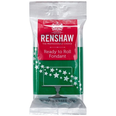 Renshaw Ready to Roll Fondant - Green - 8.8oz - BEST BY DATE MAY 2021