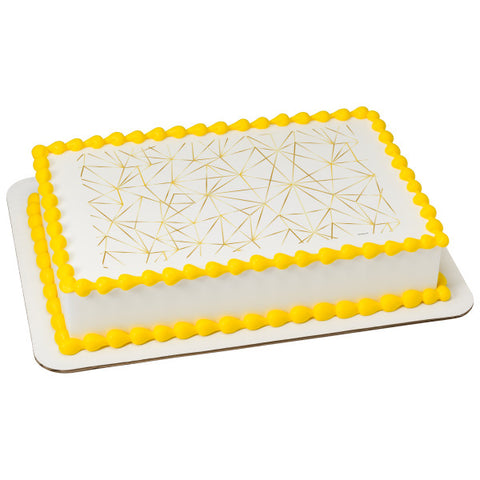 Gold Cracked Glass Edible Cake Topper Image