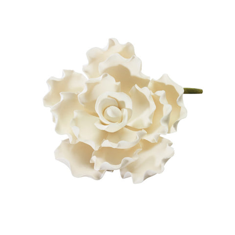 White Ruffled Petal Gum Paste Flowers