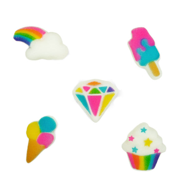 Rainbow Party Charms Assortment Dec-Ons® Decorations