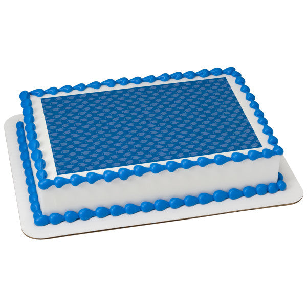 Blue Grad Hats Edible Cake Topper Image