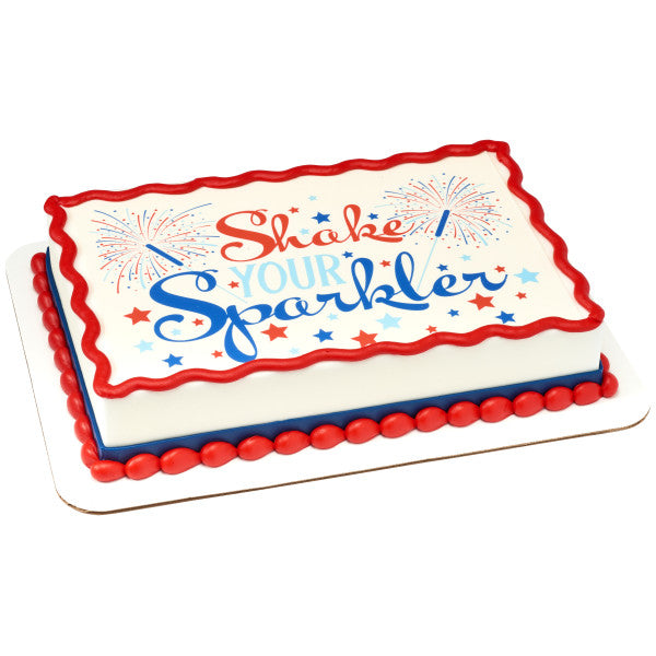 Shake Your Sparkler Edible Cake Topper Image