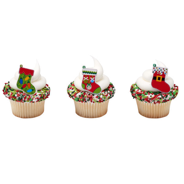Festive Stockings Cupcake Rings