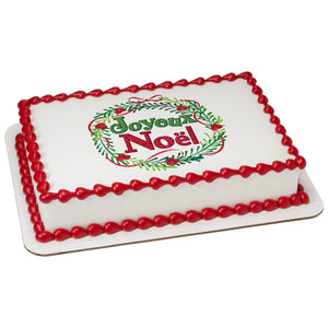 A Birthday Place - Cake Toppers - Playful Joyeux Noel Edible Cake Topper Image