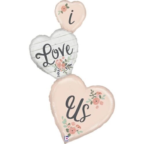 Rustic I Love Us 50" Foil Balloon, 1ct