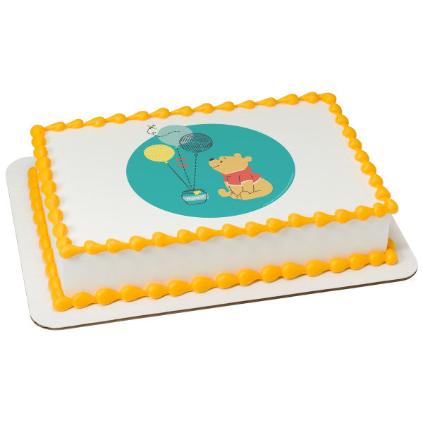Disney Baby Winnie The Pooh 1st Birthday Edible Cake Topper Image, Size: 1/4 Sheet and Other similarly Priced Sizes