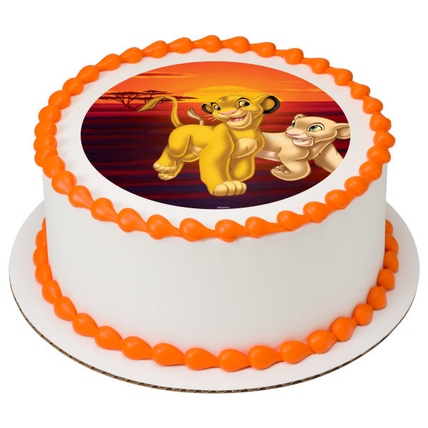 The Lion King Simba and Nala Edible Cake Topper Image