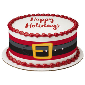 A Birthday Place - Cake Toppers - Santa's Belt Edible Cake Topper Image