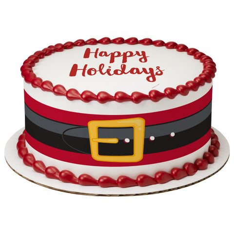 A Birthday Place - Cake Toppers - Santa's Belt Edible Cake Topper Image