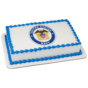 A Birthday Place - Cake Toppers - United States Navy Edible Cake Topper Image