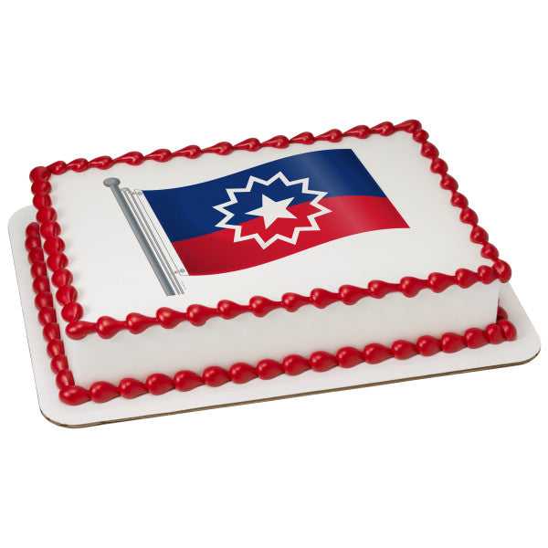 Juneteenth Flag Edible Cake Topper Image