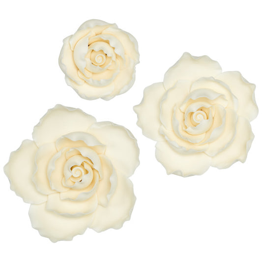 Ruffled Edge Rose Assortment Gum Paste Flowers