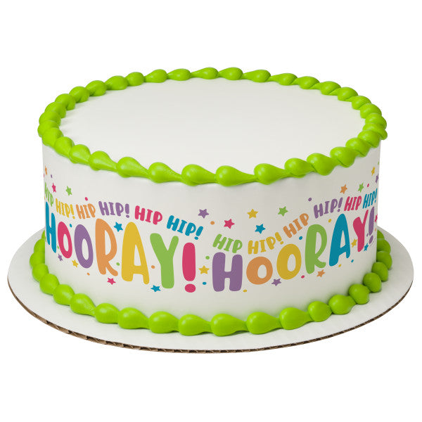 Hip Hip Hooray! Edible Cake Topper Image Strips