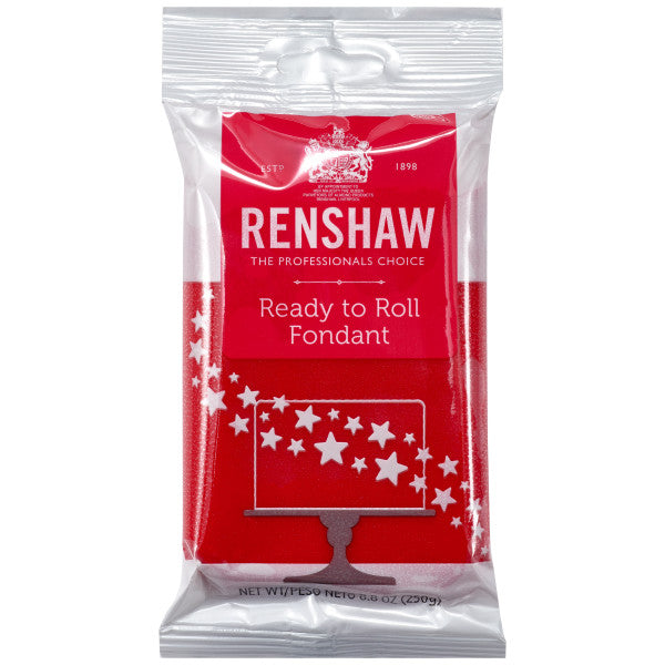 Renshaw Ready to Roll Fondant - Red - 8.8oz - BEST BY DATE 11/2022